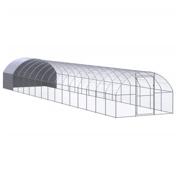 Gallinero De Exterior De Acero Galvanizado 3x16x2 M Vidaxl