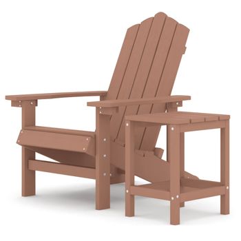 Silla De Jardã­n Adirondack Con Mesa Hdpe Marrã³n Vidaxl