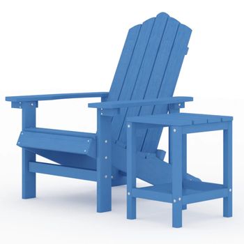 Silla De Jardã­n Adirondack Con Mesa Hdpe Azul Aguamarina Vidaxl