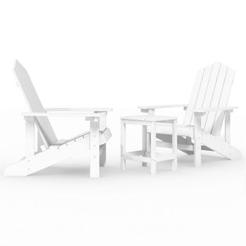 Sillas De Jardã­n Adirondack Con Mesa Hdpe Blanco Vidaxl