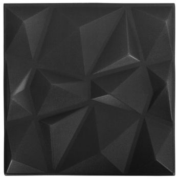 Paneles De Pared 3d 48 Unidades 50x50 Cm Negro Diamante 12 M² Vidaxl