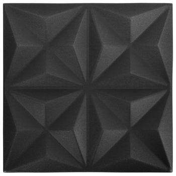 Paneles De Pared 3d 48 Unidades Negro Origami 12 M² 50x50 Cm Vidaxl