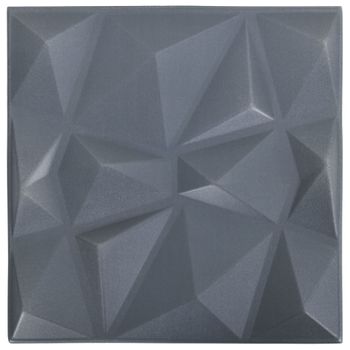 Paneles De Pared 3d 24 Unidades Gris Diamante 6 M² 50x50 Cm Vidaxl