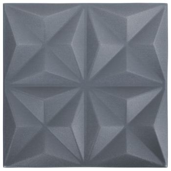 Paneles De Pared 3d 24 Unidades Gris Origami 6 M² 50x50 Cm Vidaxl