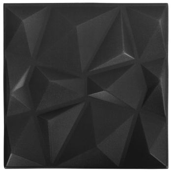 Paneles De Pared 3d 12 Unidades Negro Diamante 3 M² 50x50 Cm Vidaxl