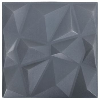 Paneles De Pared 3d 12 Unidades Gris Diamante 3 M² 50x50 Cm Vidaxl