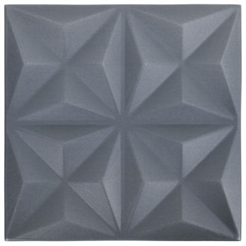 Paneles De Pared 3d 12 Unidades Gris Origami 3 M² 50x50 Cm Vidaxl