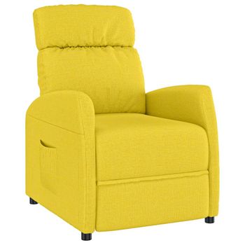 Sillón Reclinable De Tela Amarillo Claro Vidaxl