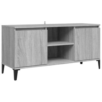 Mueble De Tv Con Patas De Metal Gris Sonoma 103,5x35x50 Cm Vidaxl