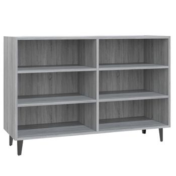 Aparador De Madera De Ingeniería Gris Sonoma 103,5x35x70 Cm Vidaxl