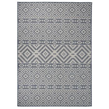 Alfombra De Exterior Rectangular De 120x180 Cm Color Blanco Y Gris,  Impermeable, Reversible, Ecológica, Alfombras Decoración Para Exterior,  Ideal Patio Y Terraza, Salón De Verano Outdoor con Ofertas en Carrefour