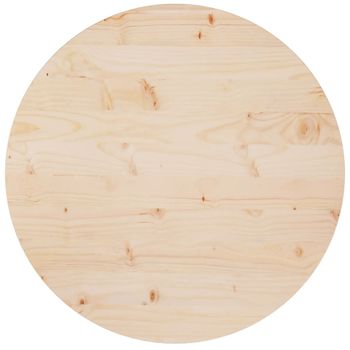 Superficie De Mesa Madera Maciza De Pino Ø70x2,5 Cm