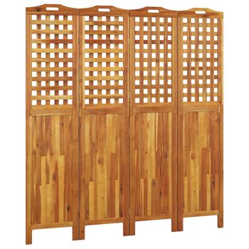 Biombo De 4 Paneles De Madera Maciza De Acacia 162x2x180 Cm Vidaxl