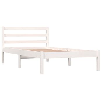 Estructura Cama Madera Pino Pequeña Individual Blanca 90x190 Cm con Ofertas  en Carrefour