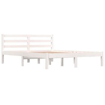 Estructura cama madera pino pequeña doble blanca 135x190 cm - referencia  Mqm-810123