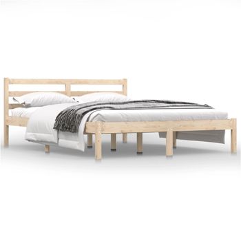 Estructura De Cama De Madera Maciza De Pino 140x190 Cm Vidaxl