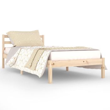 Estructura De Cama De Madera Maciza De Pino 90x200 Cm Vidaxl