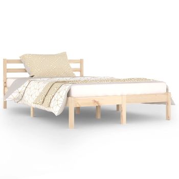 Estructura De Cama Sin Colchón Madera De Pino Maciza 120x200 Cm Vidaxl