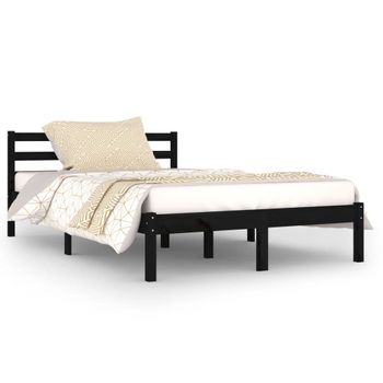 Sofá Cama Madera Maciza De Pino Negro 120x200 Cm Vidaxl