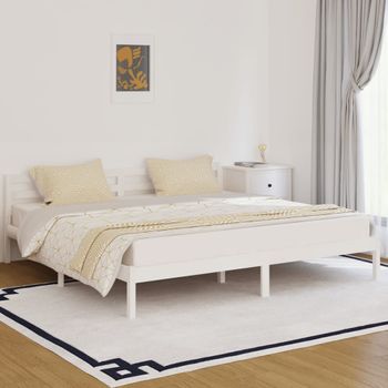 Sofá Cama Madera Maciza De Pino Blanco 200x200 Cm