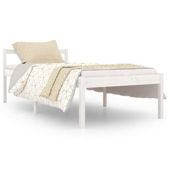 Cama Para Personas Mayores Madera Maciza Pino Blanco 90x190 Cm Vidaxl