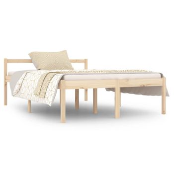 Cama Para Personas Mayores Madera Maciza De Pino 140x190 Cm Vidaxl