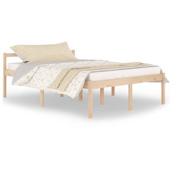 Cama Para Personas Mayores Madera Maciza De Pino 140x200 Cm Vidaxl