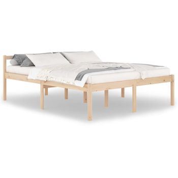 Cama Para Personas Mayores Madera Maciza De Pino 160x200 Cm Vidaxl