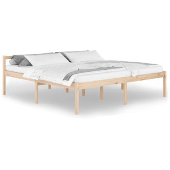 Cama Para Personas Mayores Madera Maciza De Pino 200x200 Cm Vidaxl