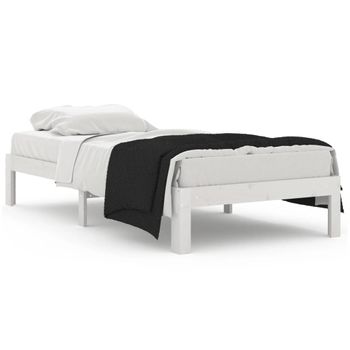 Estructura De Cama Individual Madera Maciza Blanco 90x190 Cm Vidaxl