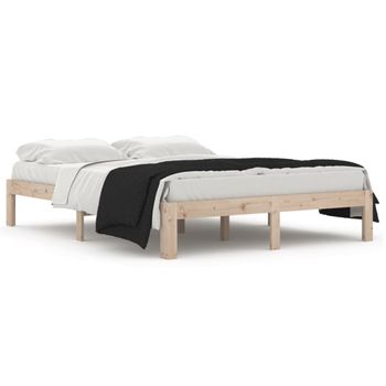 Estructura De Cama De Madera Maciza De Pino 140x190 Cm Vidaxl