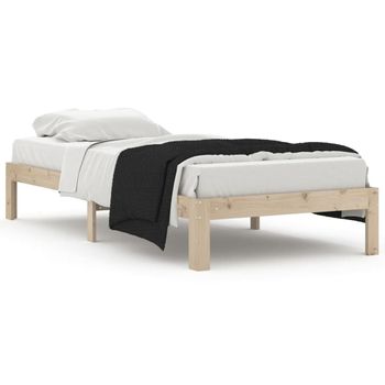 Estructura De Cama De Madera Maciza De Pino 90x200 Cm Vidaxl