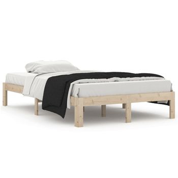 Estructura De Cama Madera Maciza De Pino 120x200 Cm Vidaxl