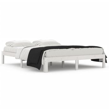 Estructura De Cama Madera Maciza Blanca King Size 150x200 Cm Vidaxl