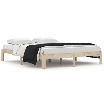 Estructura De Cama De Madera Maciza De Pino 160x200 Cm Vidaxl