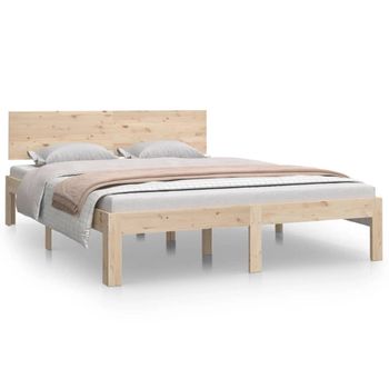 Estructura De Cama De Matrimonio Gris Cemento 135x190 Cm Vidaxl con Ofertas  en Carrefour