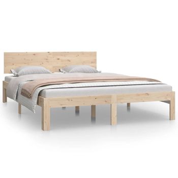 Estructura De Cama Madera Maciza De Pino 140x200 Cm Vidaxl