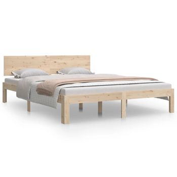 Estructura De Cama Madera Maciza 150x200 Cm Vidaxl