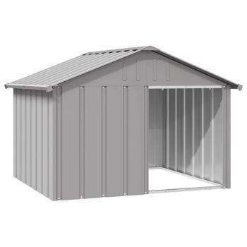 Casa Para Perros Acero Galvanizado Gris 116,5x153x81,5 Cm Vidaxl