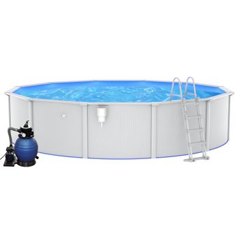 Piscina Con Bomba De Filtro De Arena Y Escalera 550x120 Cm Vidaxl