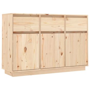 Aparador De Madera Maciza De Pino 110x34x75 Cm Vidaxl