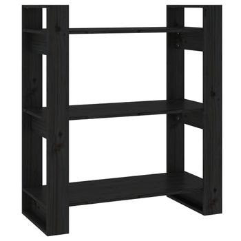 Estantería/divisor De Espacios Madera Pino Negro 80x35x91 Cm Vidaxl