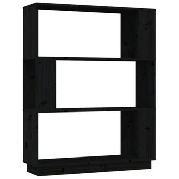 Estantería/divisor Madera De Pino Negro 80x25x101 Cm Vidaxl