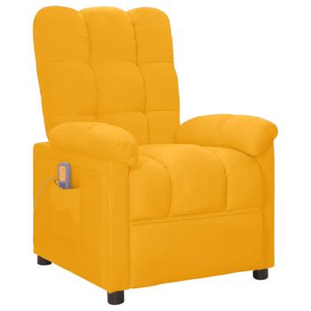 Sillón De Masaje De Tela Amarillo Vidaxl