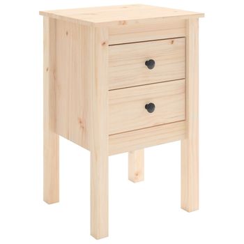 Mesita De Noche Madera Maciza De Pino 40x35x61,5 Cm Vidaxl