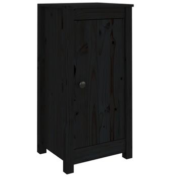 Aparador De Madera Maciza De Pino Negro 39x35x80 Cm Vidaxl