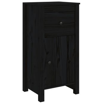 Aparador De Madera Maciza De Pino Negro 40x35x80 Cm Vidaxl