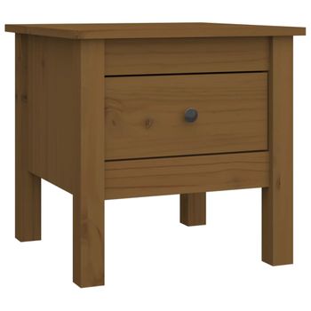 Mesa Auxiliar De Madera Maciza De Pino Marrón Miel 40x40x39 Cm Vidaxl