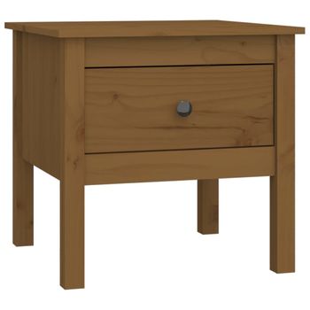 Mesa Auxiliar De Madera Maciza De Pino Marrón Miel 50x50x49 Cm Vidaxl