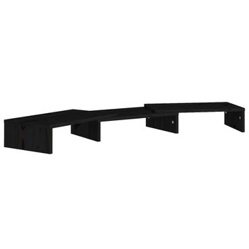 Soporte De Monitor Madera Maciza De Pino Negro 80x24x10,5 Cm Vidaxl